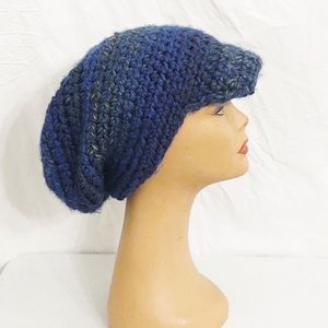 Unisex Vintage Handmade Knit Oversized Rasta Slouch Hat